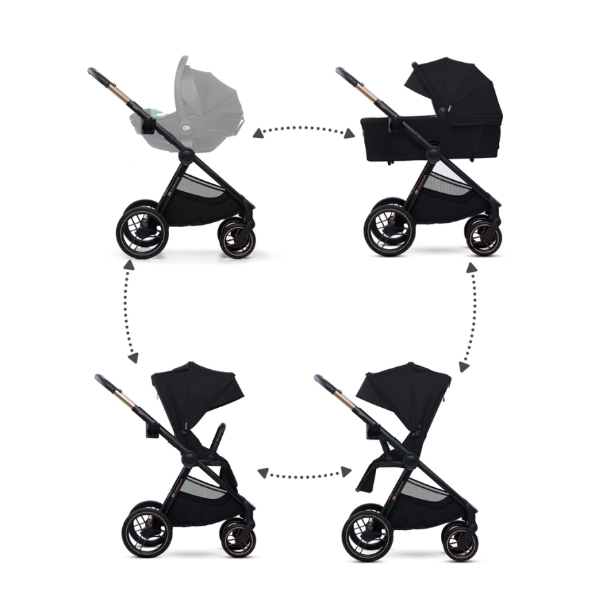 KINDERKRAFT - Combinatiekinderwagen 2in1 NEA 2 Midnight zwart