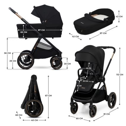 KINDERKRAFT - Combinatiekinderwagen 2in1 NEA 2 Midnight zwart