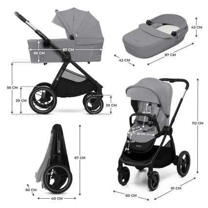 KINDERKRAFT - Combinatiekinderwagen 2in1 NEA 2 Platinum grijs