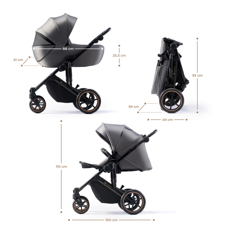 KINDERKRAFT - Combinatiekinderwagen 2in1 PRIME 2 grijs