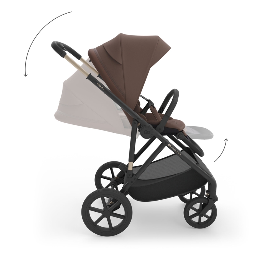 KINDERKRAFT - Combinatiekinderwagen 3-in-1 PRIME 3 Velvet Mocca