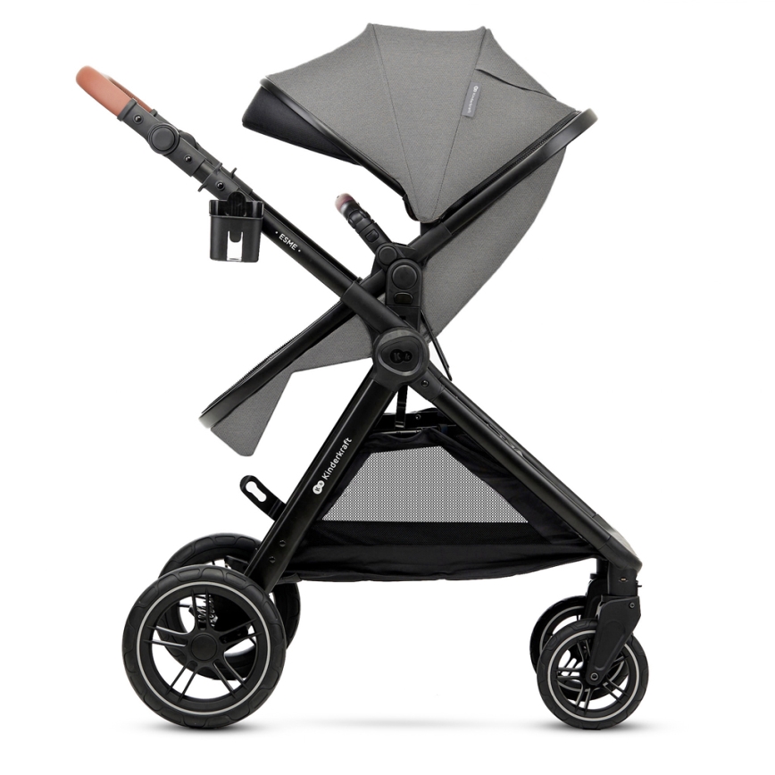 KINDERKRAFT - Combinatiekinderwagen 3in1 ESME Moonlight grijs + autostoel MINK PRO