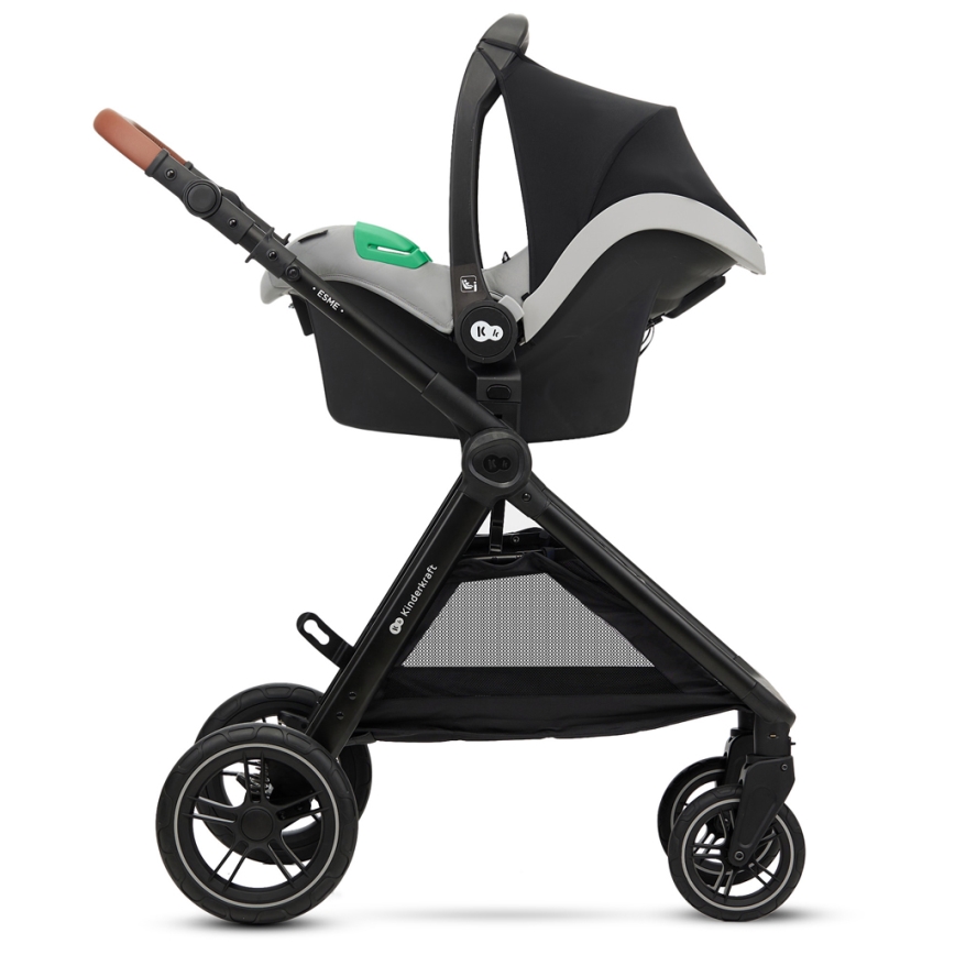KINDERKRAFT - Combinatiekinderwagen 3in1 ESME Moonlight grijs + autostoel MINK PRO