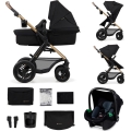 KINDERKRAFT - Combinatiekinderwagen 3in1 MOOV 2 AIR Pure zwart + autostoel MINK PRO