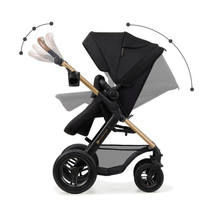 KINDERKRAFT - Combinatiekinderwagen 3in1 MOOV 2 AIR Pure zwart + autostoel MINK PRO