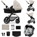 KINDERKRAFT - Combinatiekinderwagen 3in1 MOOV 2 Moonlight grijs + autostoel MINK PRO