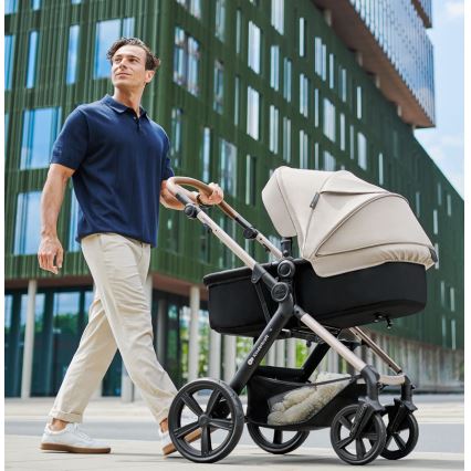 KINDERKRAFT - Combinatiekinderwagen 3in1 MOOV 2 Moonlight grijs + autostoel MINK PRO
