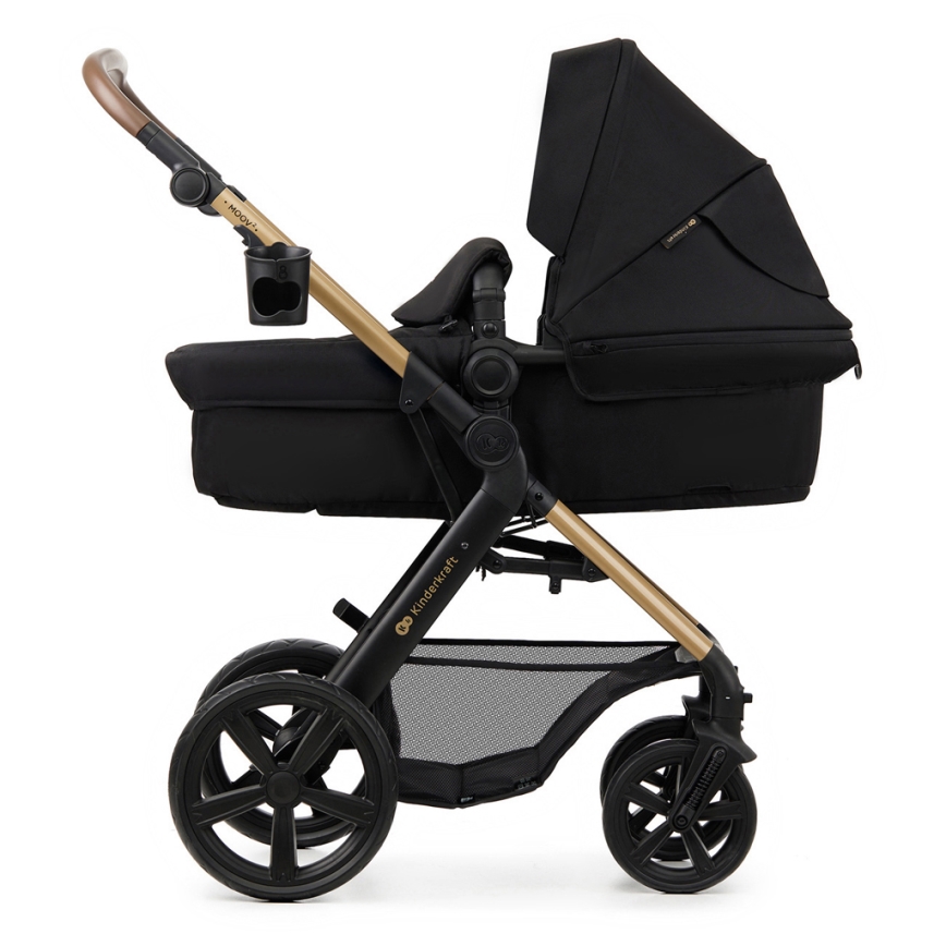 KINDERKRAFT - Combinatiekinderwagen 3in1 MOOV 2 Pure zwart + autostoel MINK PRO