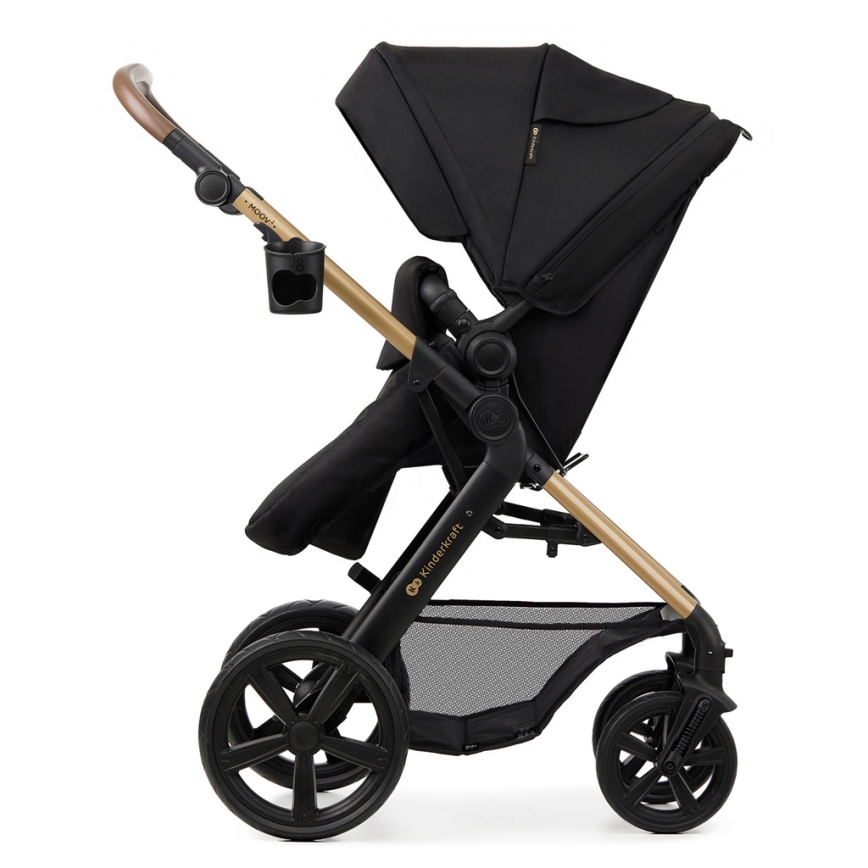 KINDERKRAFT - Combinatiekinderwagen 3in1 MOOV 2 Pure zwart + autostoel MINK PRO