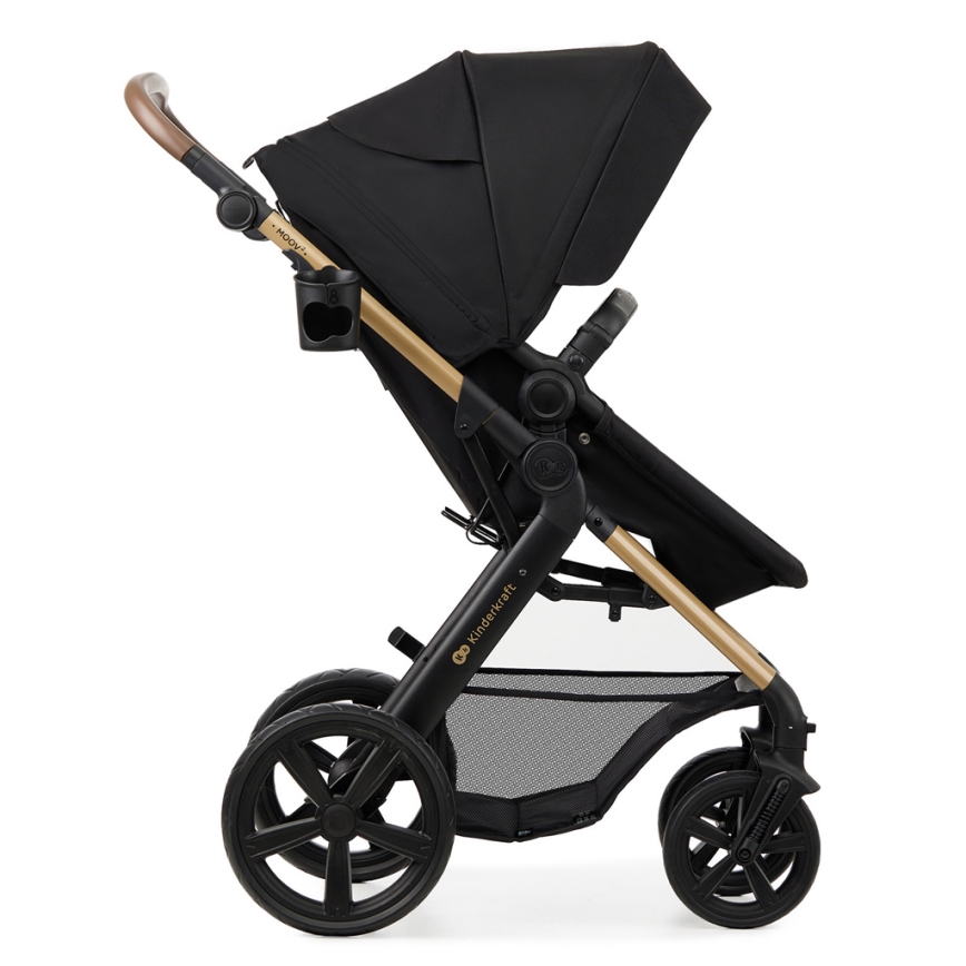 KINDERKRAFT - Combinatiekinderwagen 3in1 MOOV 2 Pure zwart + autostoel MINK PRO