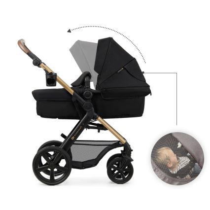 KINDERKRAFT - Combinatiekinderwagen 3in1 MOOV 2 Pure zwart + autostoel MINK PRO