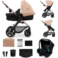 KINDERKRAFT - Combinatiekinderwagen 3in1 MOOV 2 Sand beige + autostoel MINK PRO