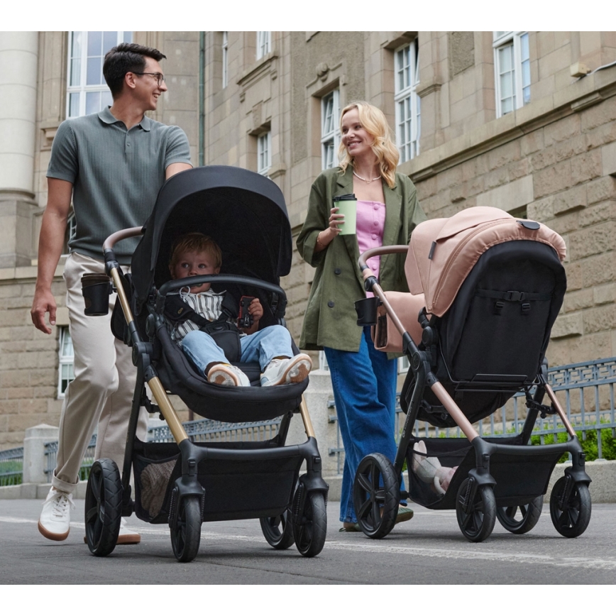 KINDERKRAFT - Combinatiekinderwagen 3in1 MOOV 2 Sand beige + autostoel MINK PRO