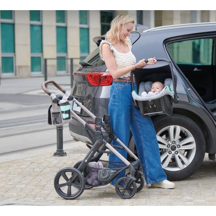 KINDERKRAFT - Combinatiekinderwagen 3in1 MOOV 2 Sand beige + autostoel MINK PRO