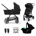 KINDERKRAFT - Combinatiekinderwagen 3in1 NEWLY Klassiek zwart  + autostoel MINK PRO