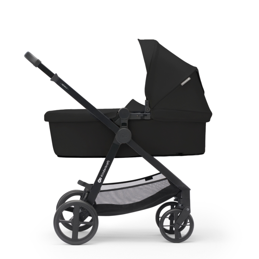 KINDERKRAFT - Combinatiekinderwagen 3in1 NEWLY Klassiek zwart  + autostoel MINK PRO