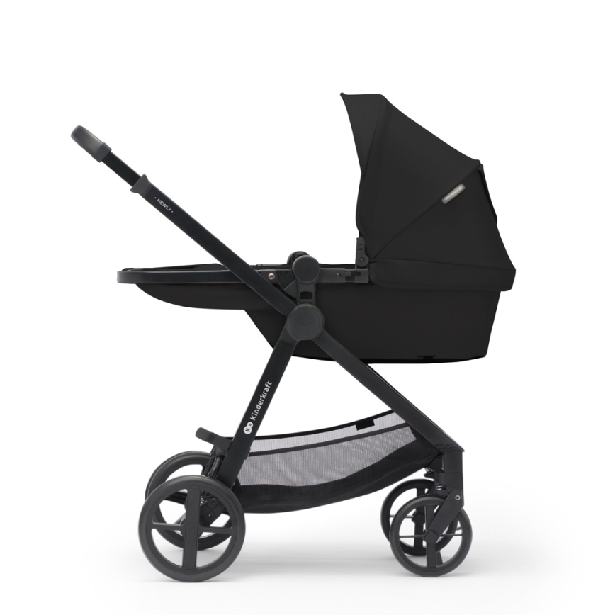 KINDERKRAFT - Combinatiekinderwagen 3in1 NEWLY Klassiek zwart  + autostoel MINK PRO