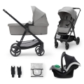 KINDERKRAFT - Combinatiekinderwagen 3in1 NEWLY Moonlight grijs  + autostoel MINK PRO