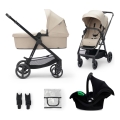 KINDERKRAFT - Combinatiekinderwagen 3in1 NEWLY Sand beige + autostoel MINK PRO