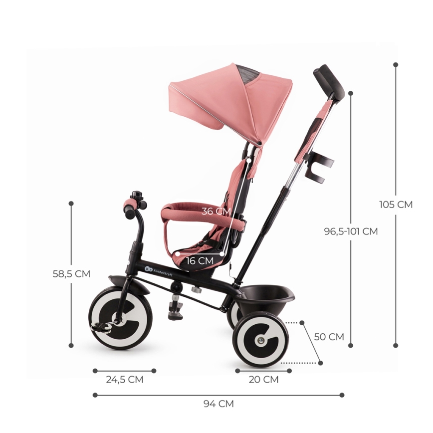 KINDERKRAFT - Kinderdriewieler ASTON Roze roze
