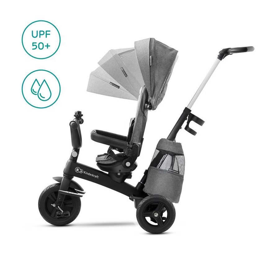 KINDERKRAFT - Driewieler voor kinderen 5v1 EASYTWIST grijs/zwart