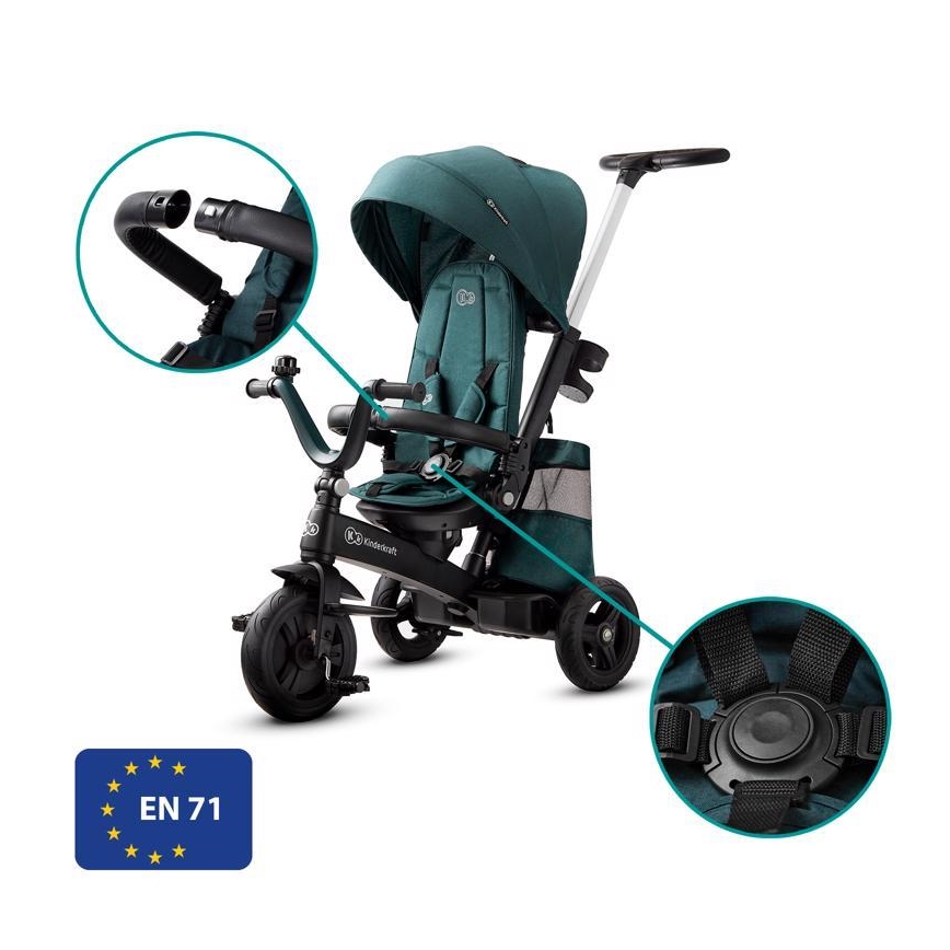 KINDERKRAFT - Driewieler voor Kinderen 5v1 EASYTWIST groen/zwart