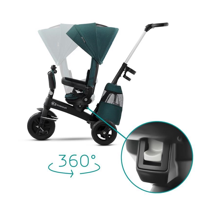 KINDERKRAFT - Driewieler voor Kinderen 5v1 EASYTWIST groen/zwart