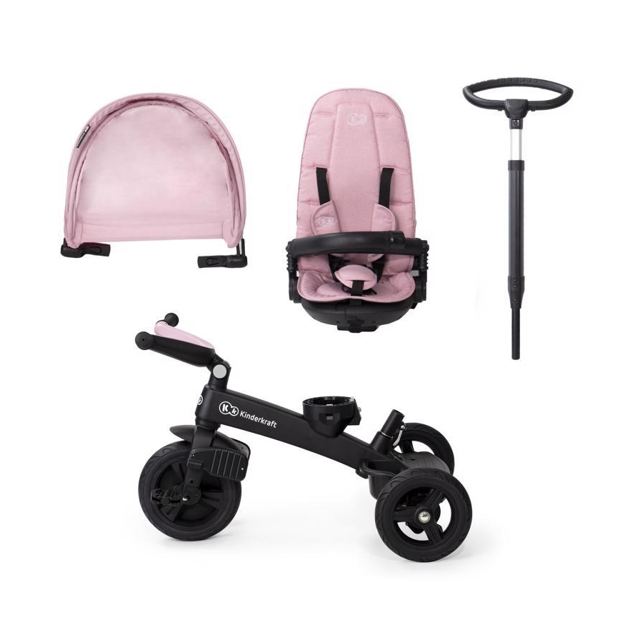 KINDERKRAFT - Driewieler voor Kinderen 5v1 EASYTWIST roze/zwart
