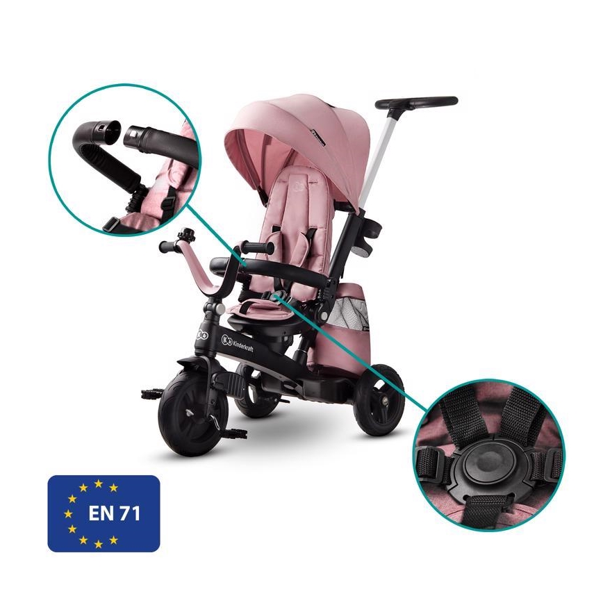 KINDERKRAFT - Driewieler voor Kinderen 5v1 EASYTWIST roze/zwart