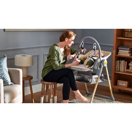 KINDERKRAFT - Eetstoel voor Kinderen 2in1 LASTREE beige/grijs