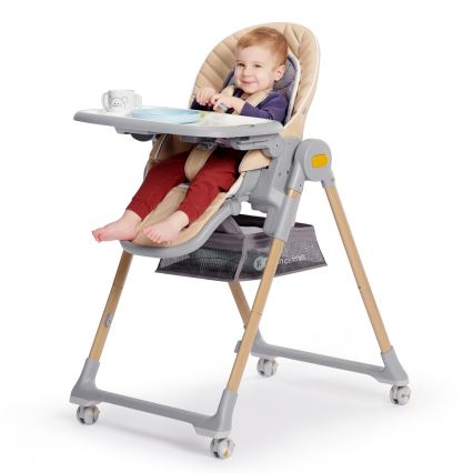 KINDERKRAFT - Eetstoel voor Kinderen 2in1 LASTREE beige/grijs