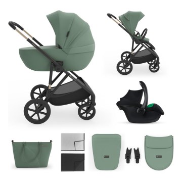 KINDERKRAFT - Gecombineerde 3-in-1 kinderwagen PRIME 3 Donkergroen