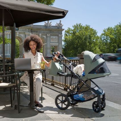 KINDERKRAFT - Gecombineerde 3-in-1 kinderwagen PRIME 3 Donkergroen