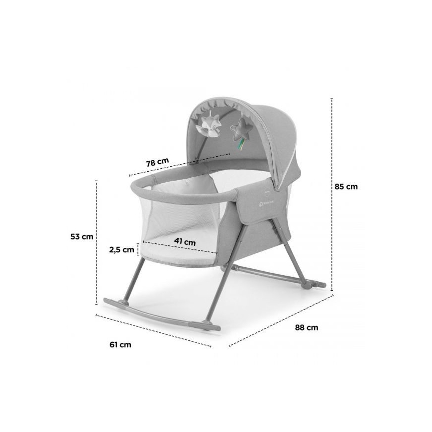 KINDERKRAFT - Grijs Babybedje 3in1 LOVI