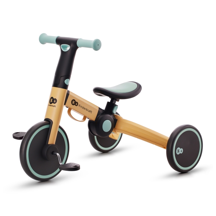 KINDERKRAFT - Kinder duwfiets 3in1 4TRIKE geel/mint