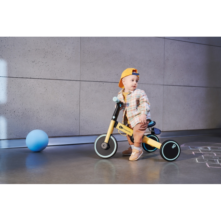 KINDERKRAFT - Kinder duwfiets 3in1 4TRIKE geel/mint