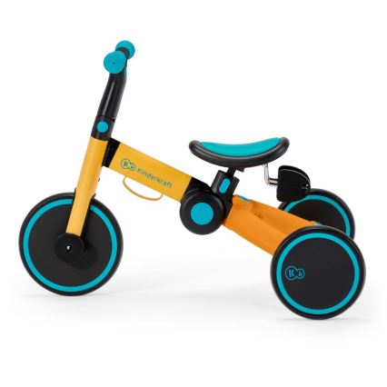 KINDERKRAFT - Kinder duwfiets 3in1 4TRIKE geel/turquoise