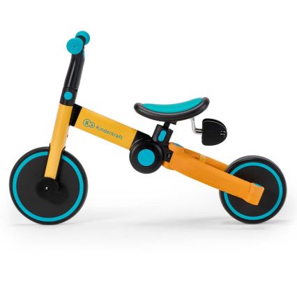 KINDERKRAFT - Kinder duwfiets 3in1 4TRIKE geel/turquoise