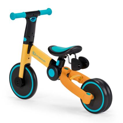 KINDERKRAFT - Kinder duwfiets 3in1 4TRIKE geel/turquoise