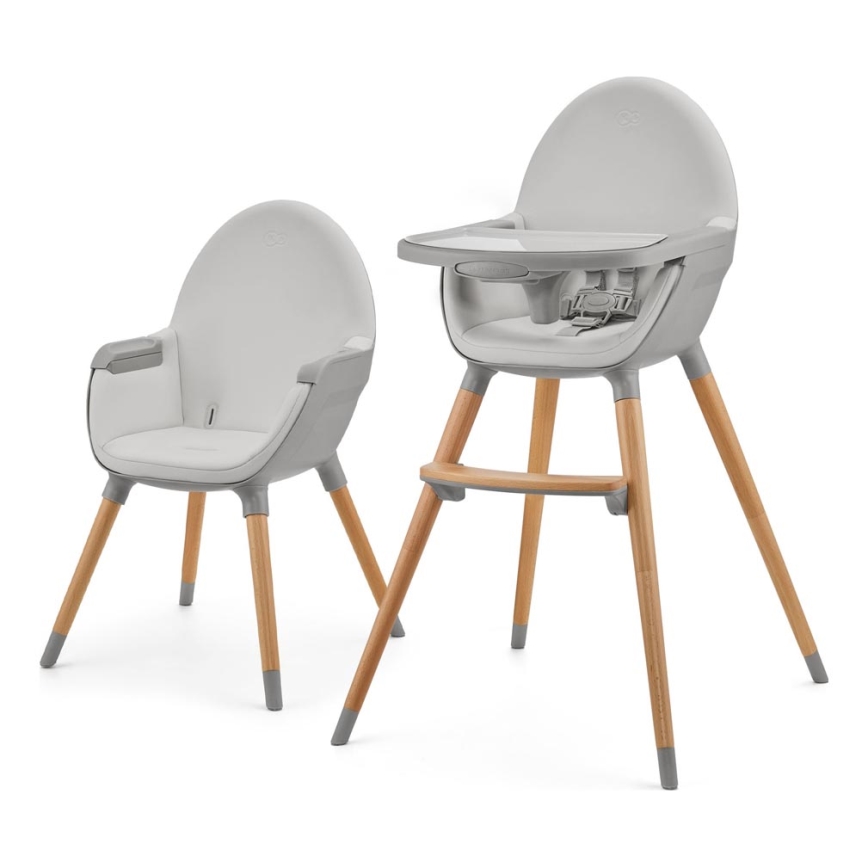 KINDERKRAFT - Kinderstoel 2-in-1 FINI2 beuken/grijs