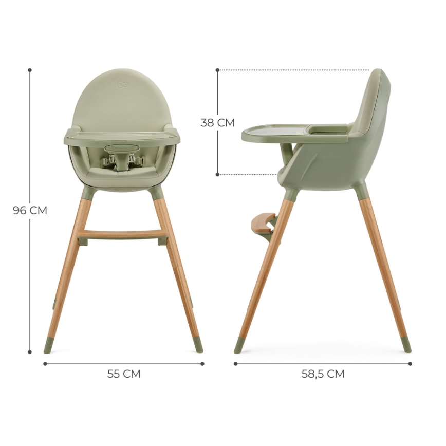 KINDERKRAFT - Kinderstoel 2-in-1 FINI2 beuken/grijs
