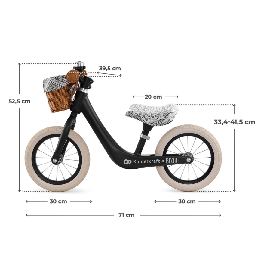 KINDERKRAFT - Loopfiets RAPID 2 Lunar Black Bizuu