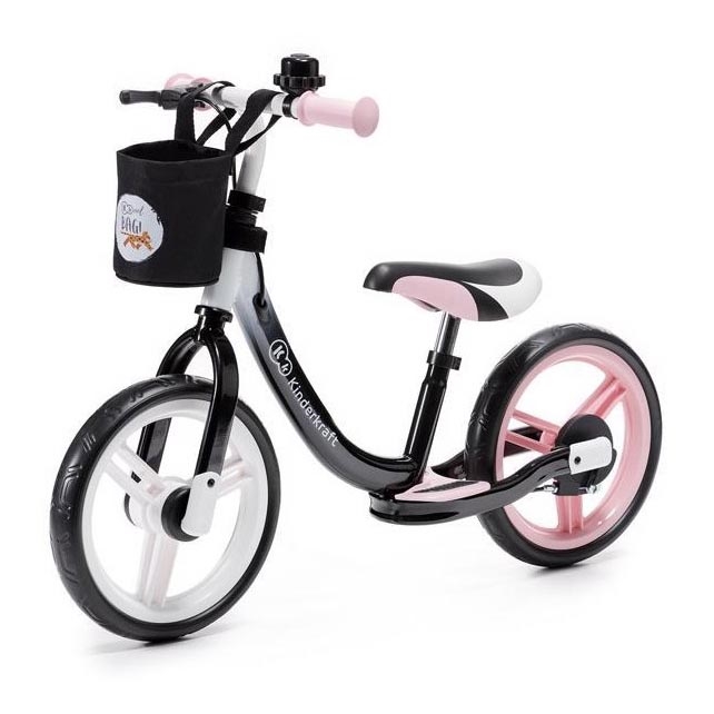 KINDERKRAFT - Loopfiets SPACE zwart/roze