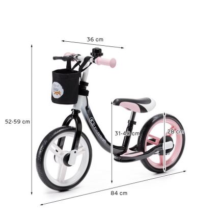 KINDERKRAFT - Loopfiets SPACE zwart/roze