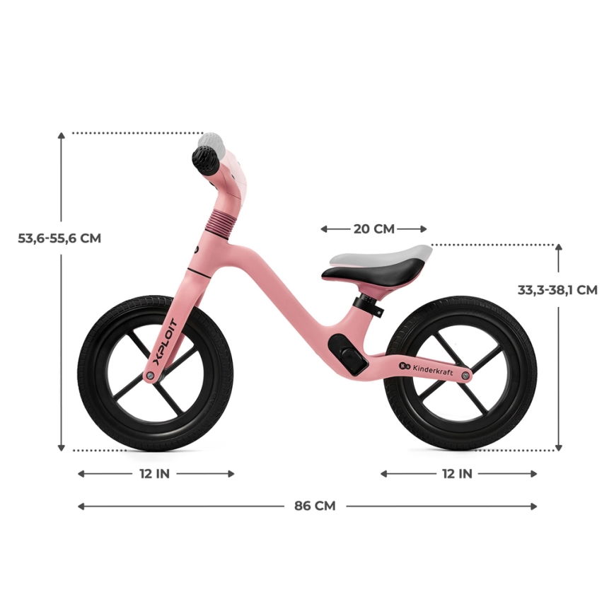 KINDERKRAFT - Loopfiets XPLOIT Bubblegum roze