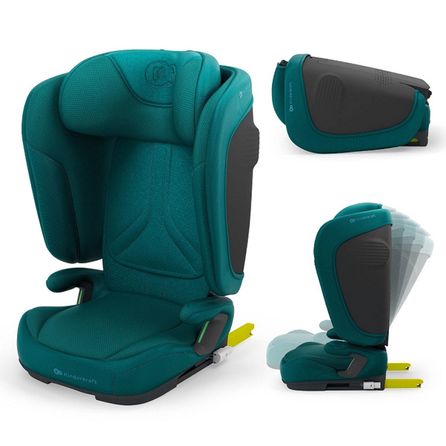 KINDERKRAFT - Opvouwbare autostoel UNITY 2 i-Size 100-150 cm turkoois