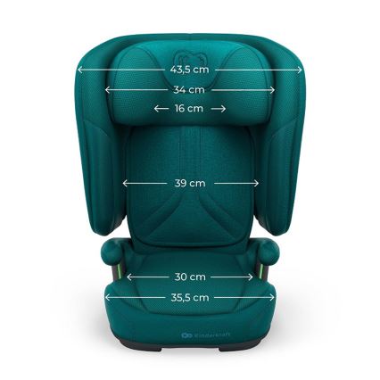 KINDERKRAFT - Opvouwbare autostoel UNITY 2 i-Size 100-150 cm turkoois