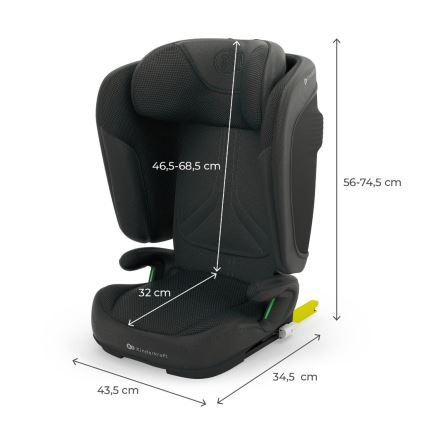 KINDERKRAFT - Opvouwbare autostoel UNITY 2 i-Size 100-150 cm zwart