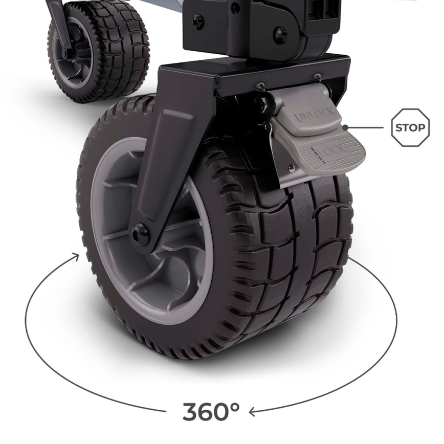 KINDERKRAFT - Opvouwbare transportwagen WAGON ROLLSTER zwart