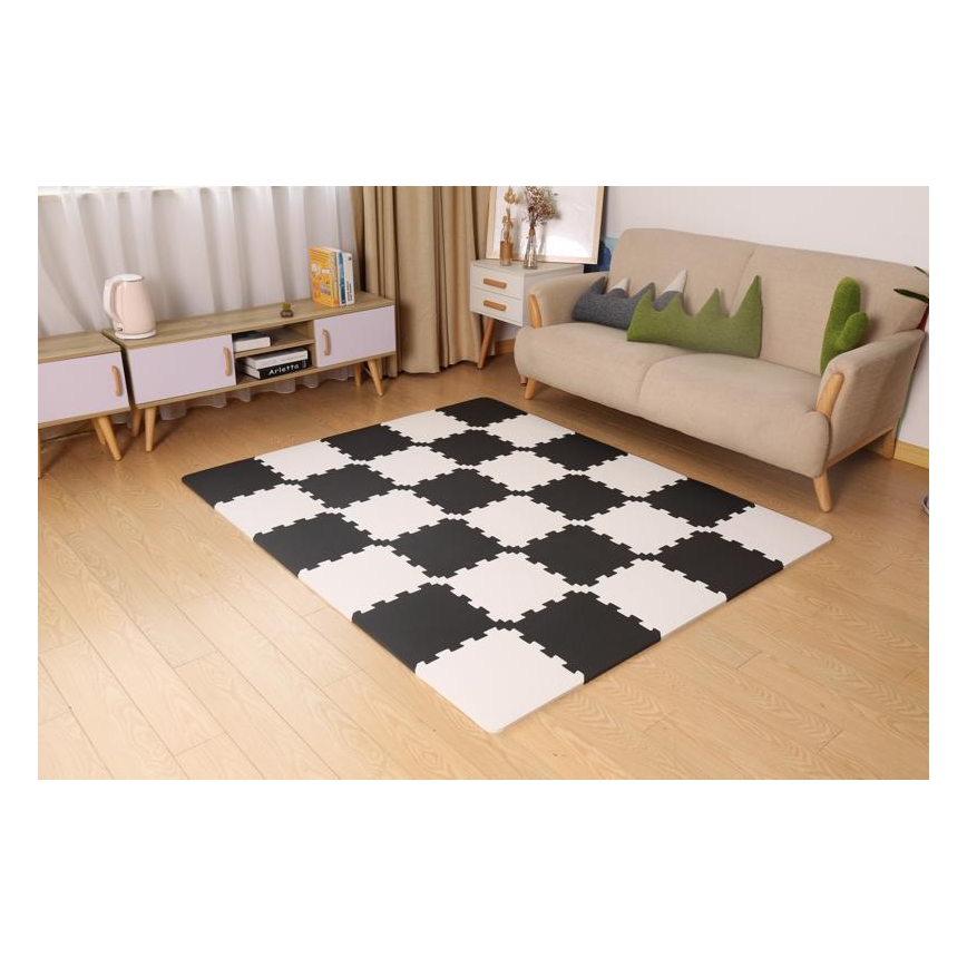 KINDERKRAFT - Puzzel van schuimrubber LUNO 30pcs zwart/wit